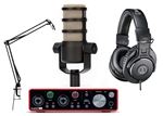 Focusrite Scarlett 2i2 Just Different Podcast Package With Rode Podmic Front View